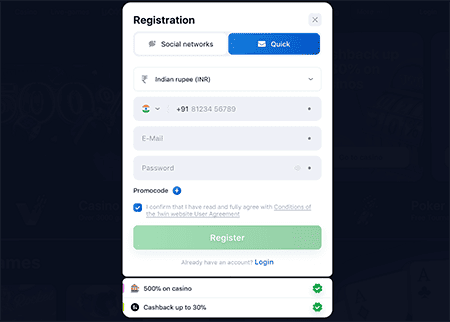 Turbo Mines registration
